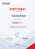 Zertifikat Maxi-Kursleitung Susanne Künzel